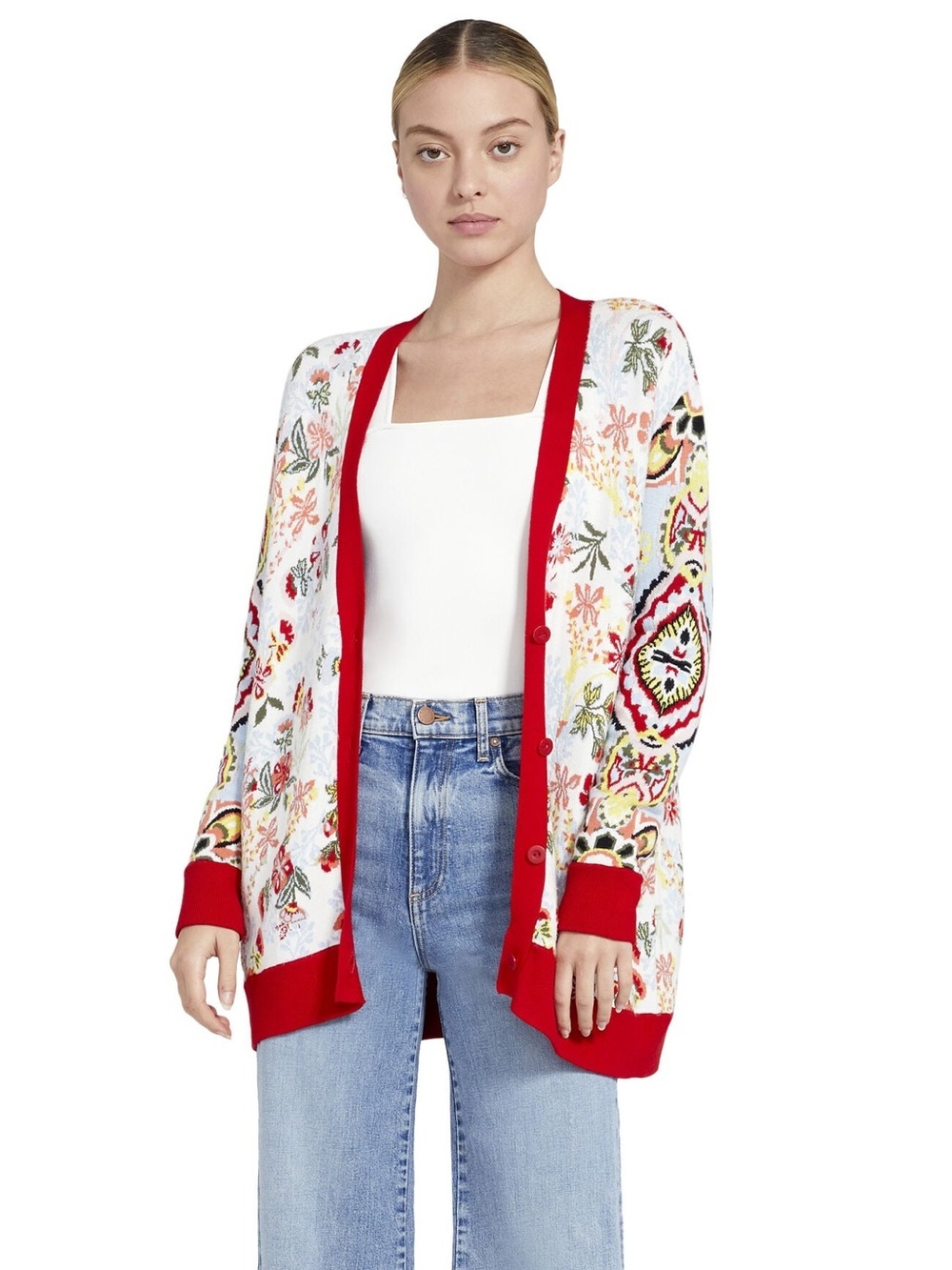 Alice + Olivia Bradford Intarsia Grandpa Cardigan (D2)